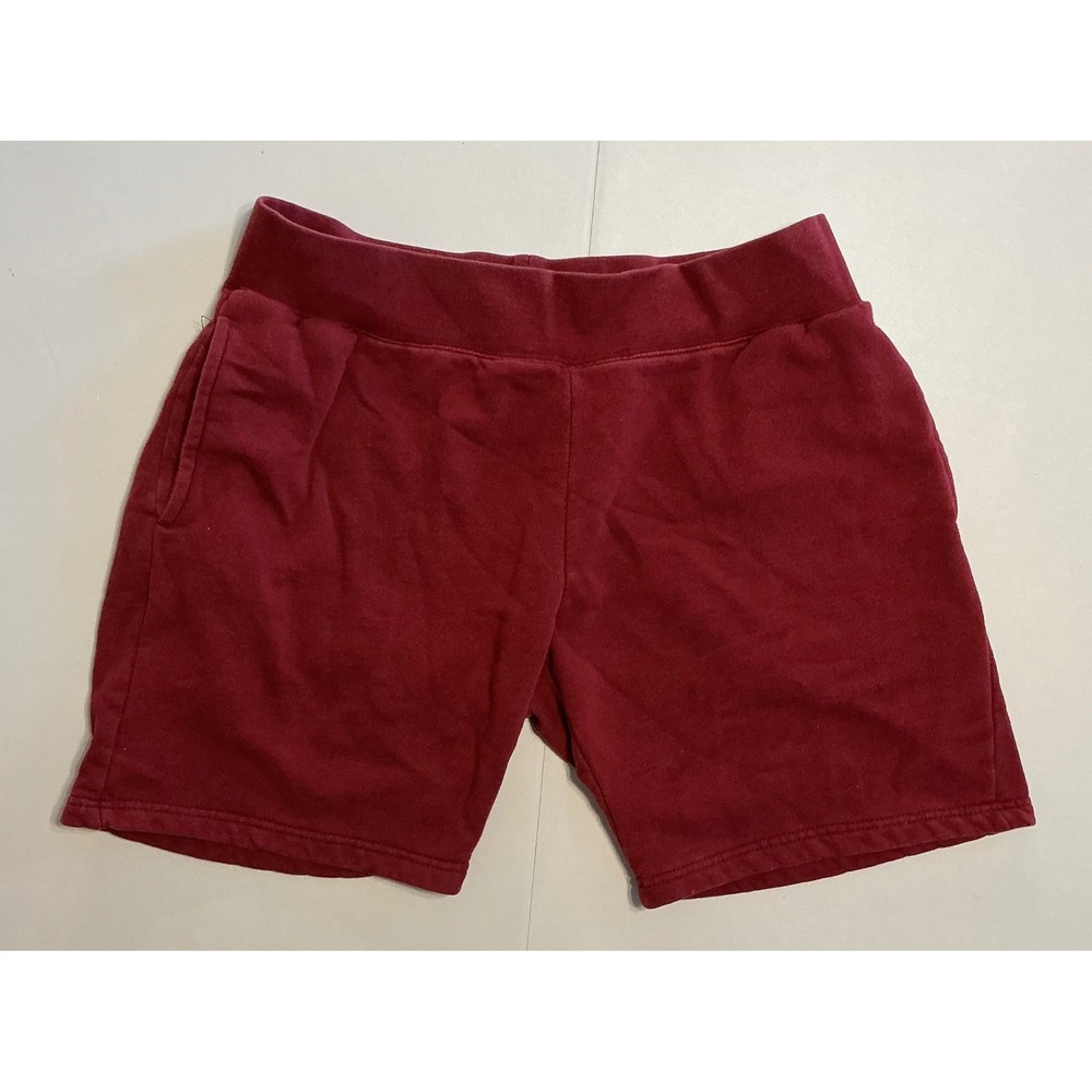VTG USA Stussy Fleece Sweat Shorts Mens S Burgundy Red Streetwear‎ Casual Skater